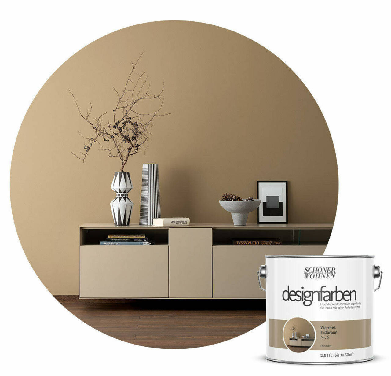 SCHÖNER WOHNEN designfarben » Warmes Erdbraun « matt - 2,5 l