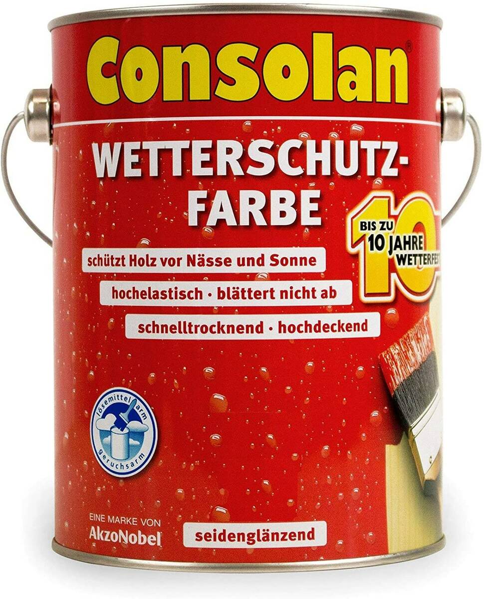 Consolan Wetterschutzfarbe » Weiß « 2,5 L - Holzschutz