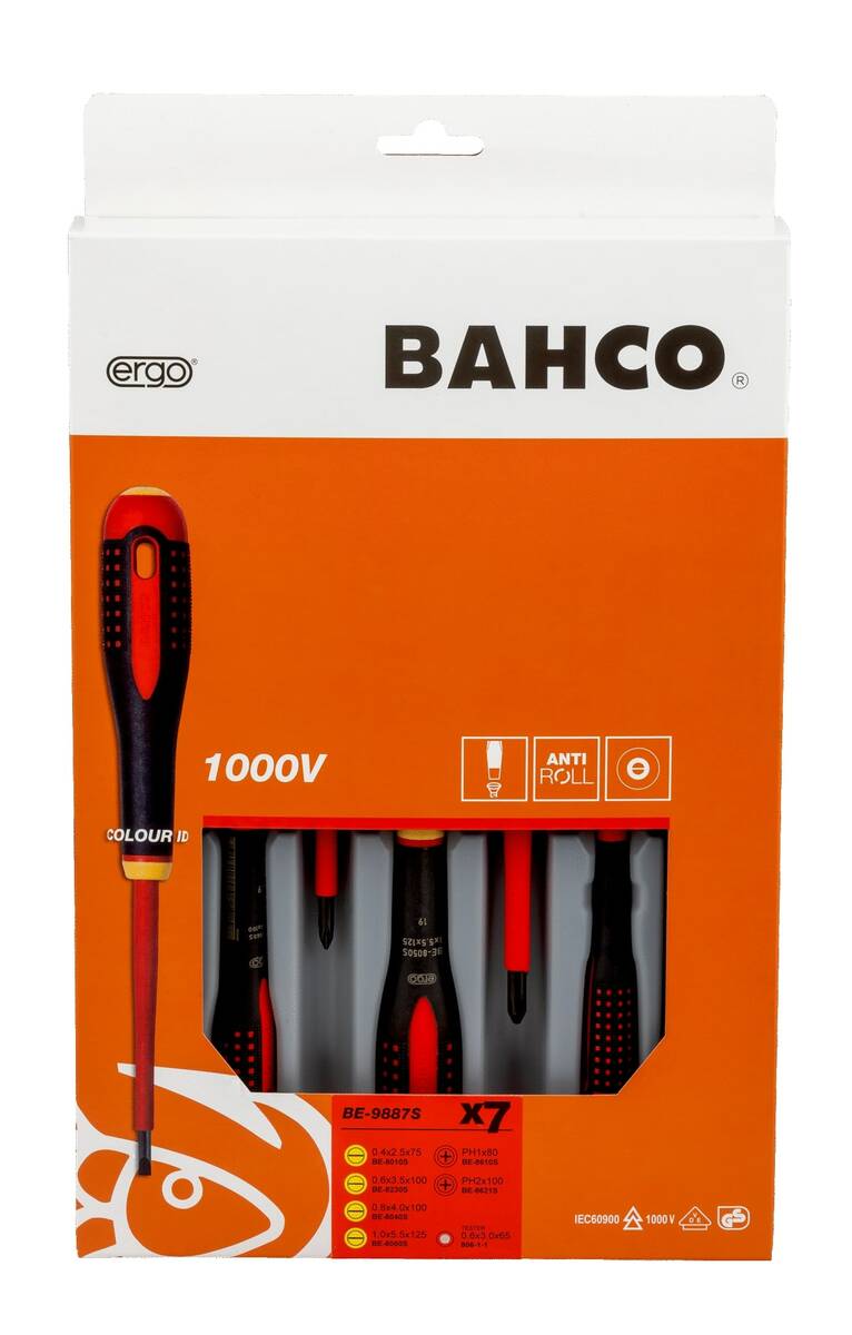 Bahco Ergo™ Schraubendreher-Satz » BE-9887S « für Schlitz & Phillips-Schrauben
