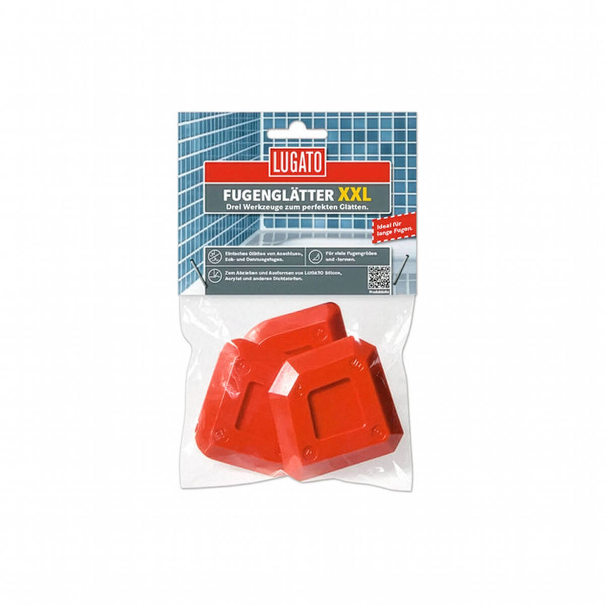 Lugato » Fugenglätter XXL « Rot, 3 Stück, 7 x 7 cm, für glatte Fugen