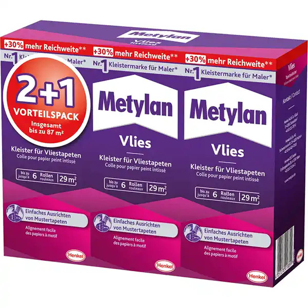 Henkel Vlieskleister » Metylan Vlies « 3x 180 g
