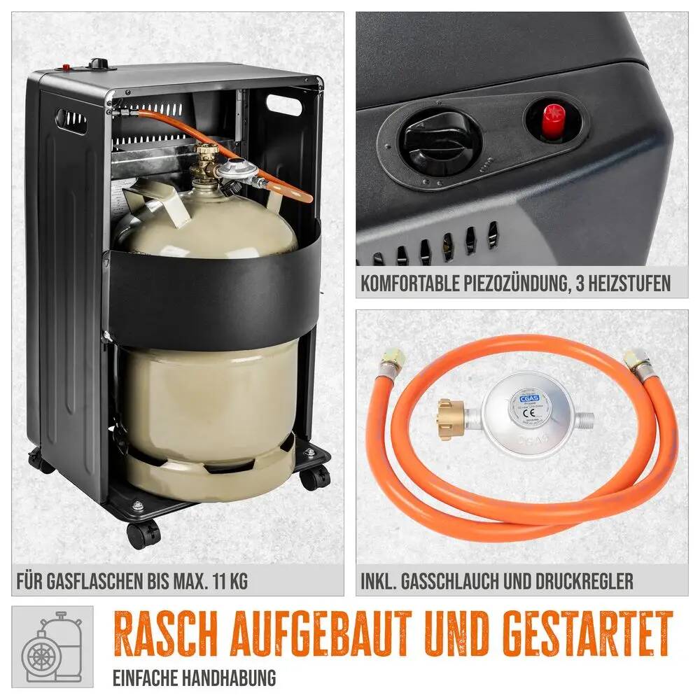 Güde Gasheizer » GGH 4200 K « 4,2 kW, inkl. Gasschlauch & Druckregler