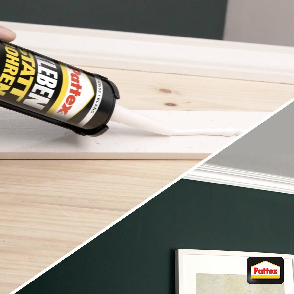 Pattex Montagekleber » Kleben statt Bohren « Weiß, Innen und Außen