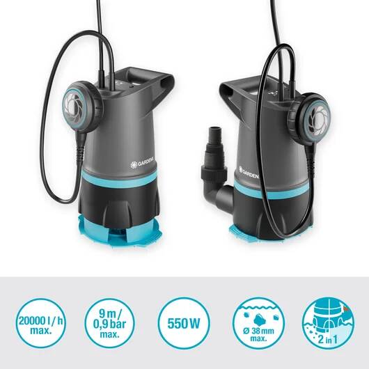 Gardena 2-in-1 Klar/Schmutzwasser-Tauchpumpe » 20000 Basic « 20000 l/h