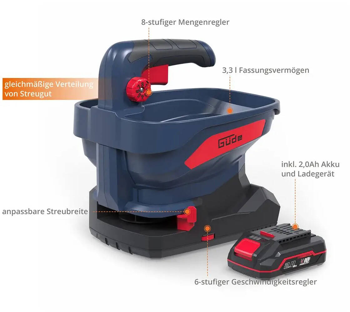 Güde Akku Universalstreuer » GUS 18-201-05 « 3,3 Liter