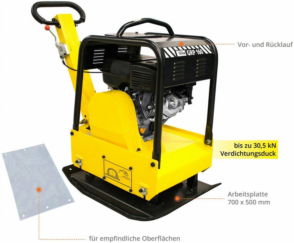 Güde Rüttelplatte » GRP 160 « Max. Verdichtungstiefe 60 cm
