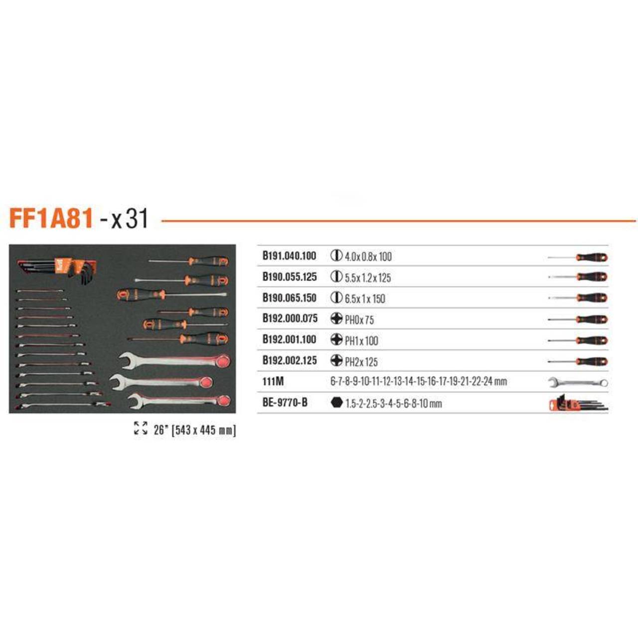 Bahco Werkstattwagen E72 mit 214-tlg. Werkzeugset, schwarz