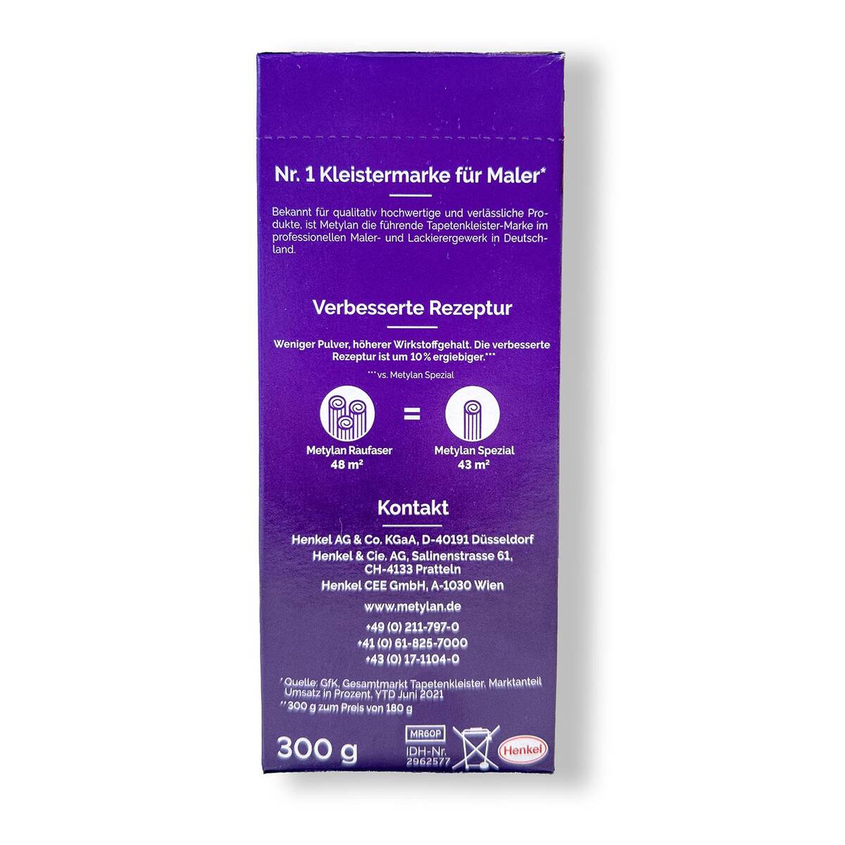 Henkel Tapetenkleister » Metylan Raufaser « 300 g Sonderedition, +60 %