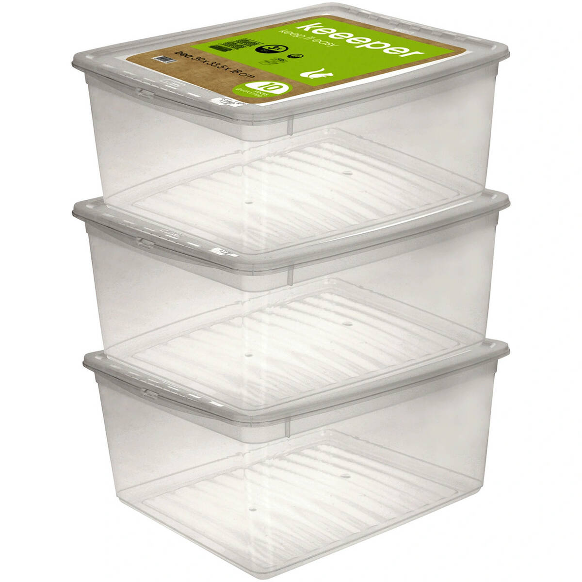 Keeeper Aufbewahrungsbox » Bea « 3er Set, 18 Liter, 39 x 33,5 x 18 cm