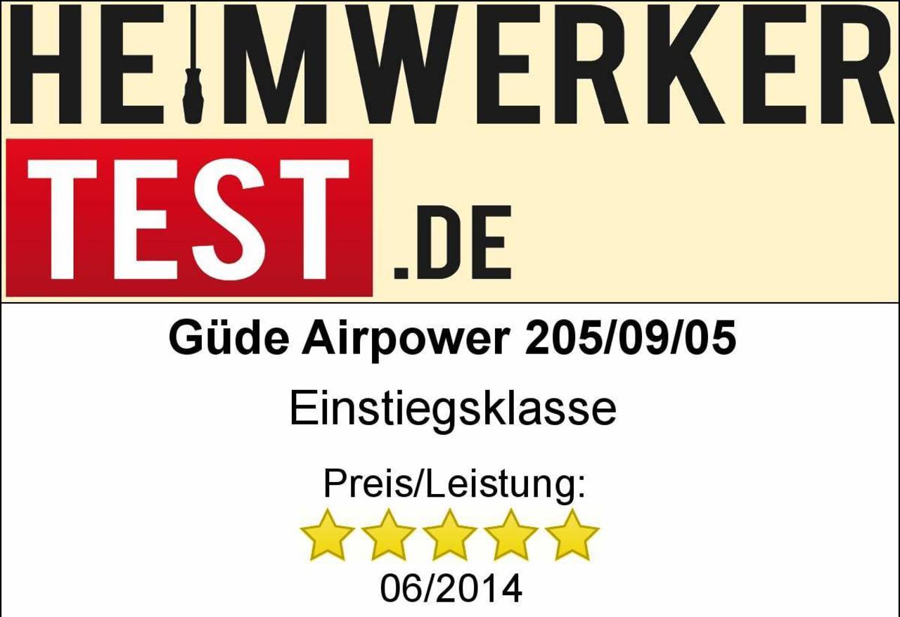 Güde ölfrei Kompressor Airpower 205/09/5, Kolbenkompressor, Druckluft