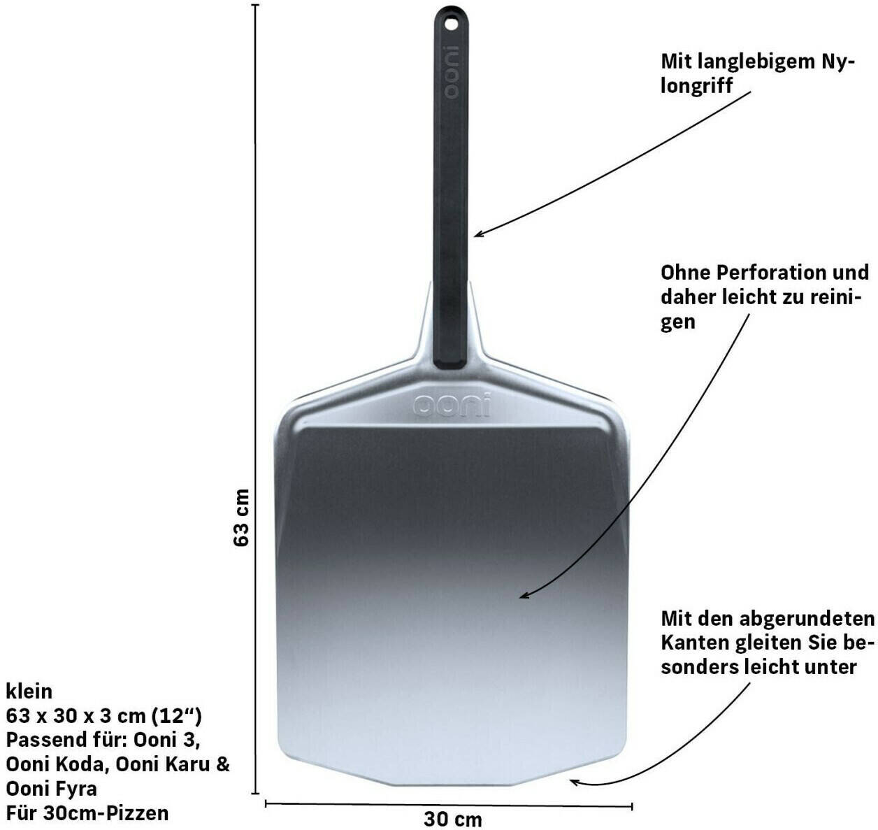 Ooni » Pizzaschieber « 30 cm - für Fyra 12, Koda 12, Karu 12