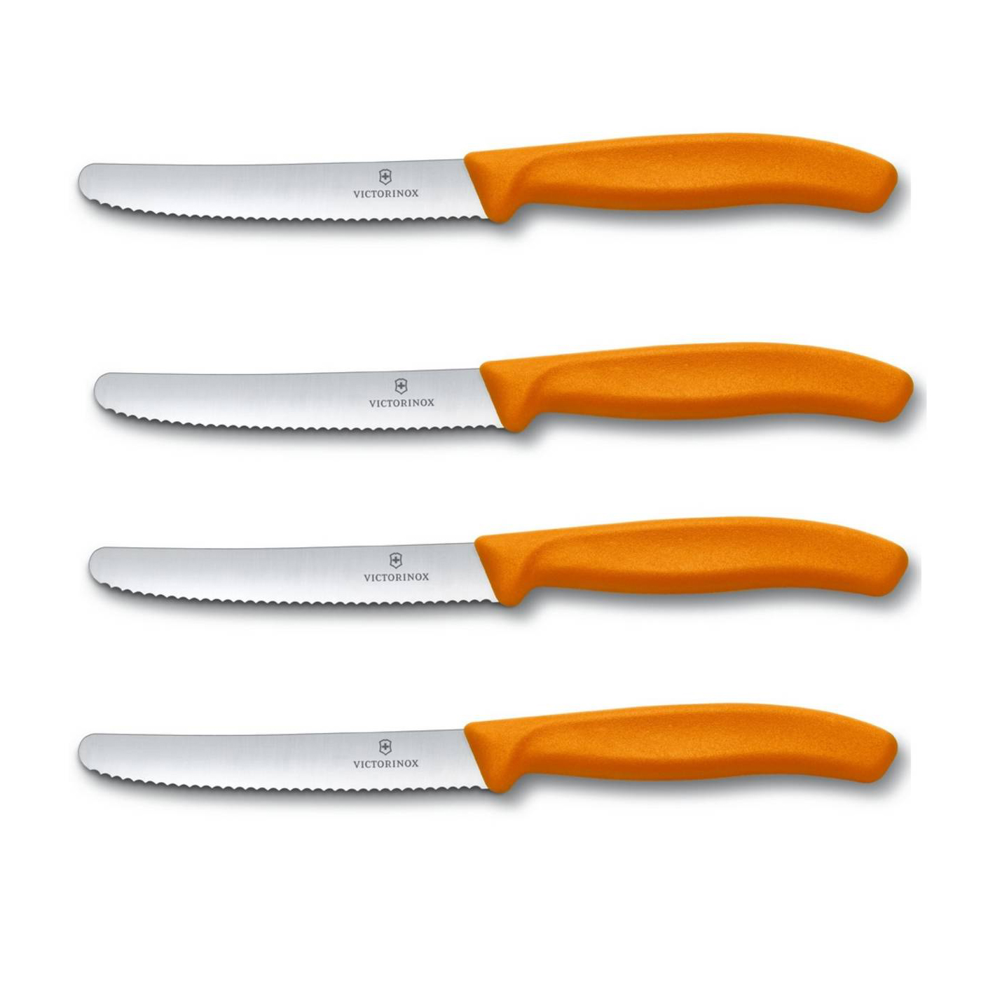 4 X VICTORINOX Tomatenmesser, Brötchenmesser, Küchenmesser orange Swiss Classic
