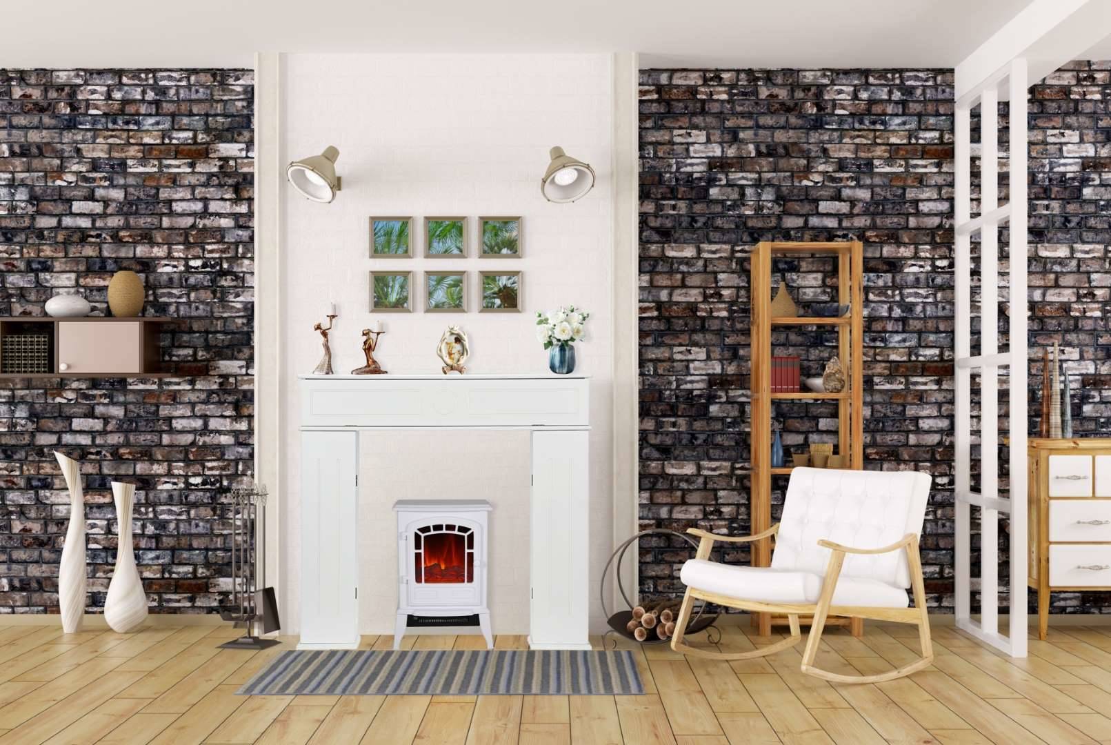 El Fuego® Elektrokamin » Como « Weiß, LED Beleuchtung & Gluteffekt