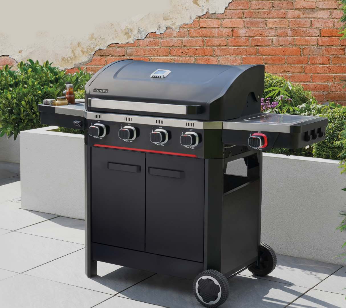 Hamson Premium Gasgrill » Mercury 4T « Black, Inkl. Seitenbrenner 16,5 kW