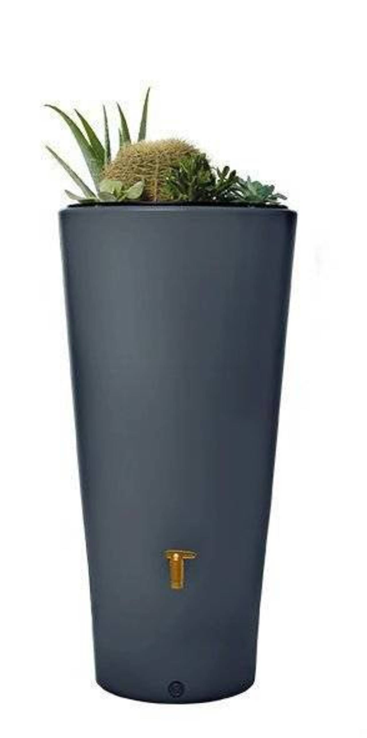 GRAF Regenspeicher » VASO 2 in 1 « graphite - 220 l inkl. Pflanzschale