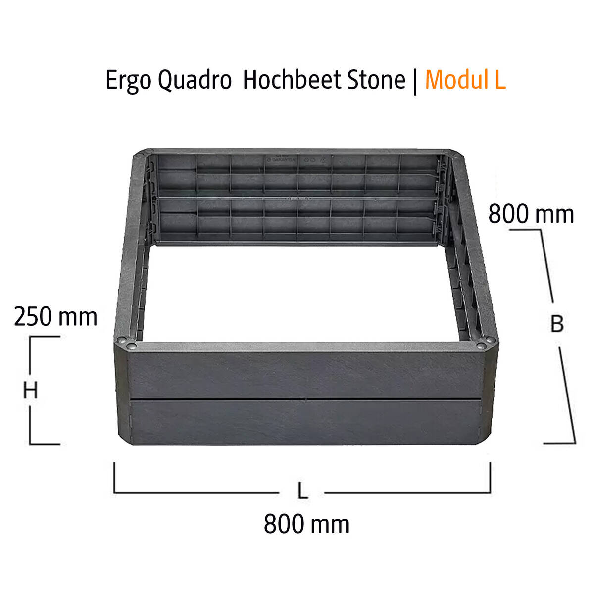 Garantia Hochbeet » Ergo Quadro L Stone « Stecksystem-Modul