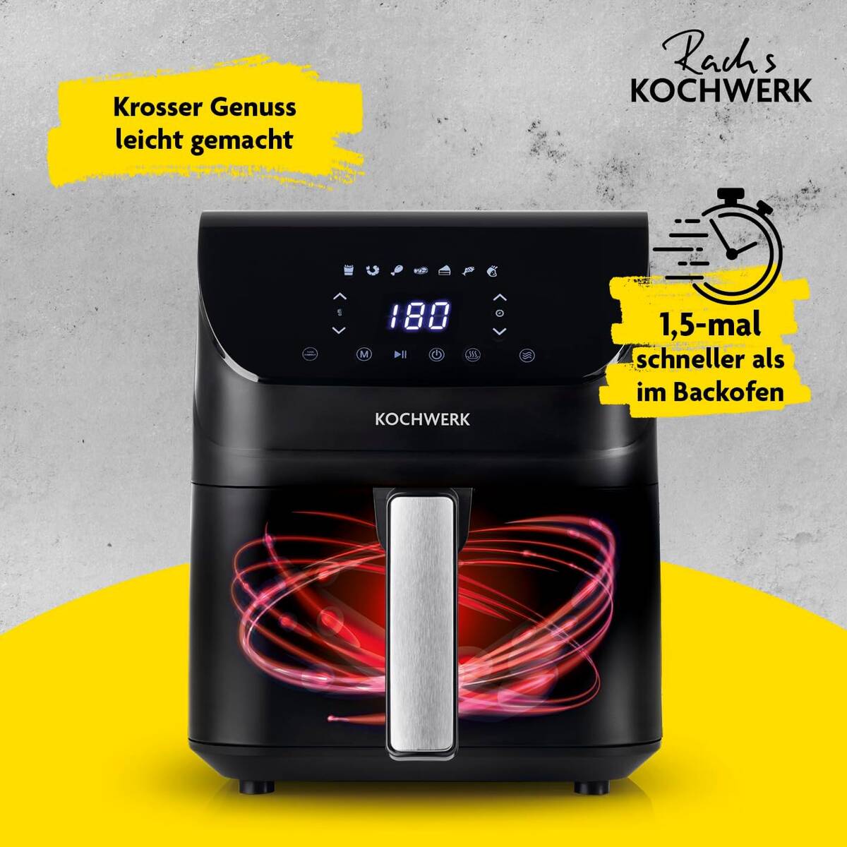 Heißluftfritteuse » Rachs KOCHWERK « 7 Programme, 4 L Volumen, 1400 W