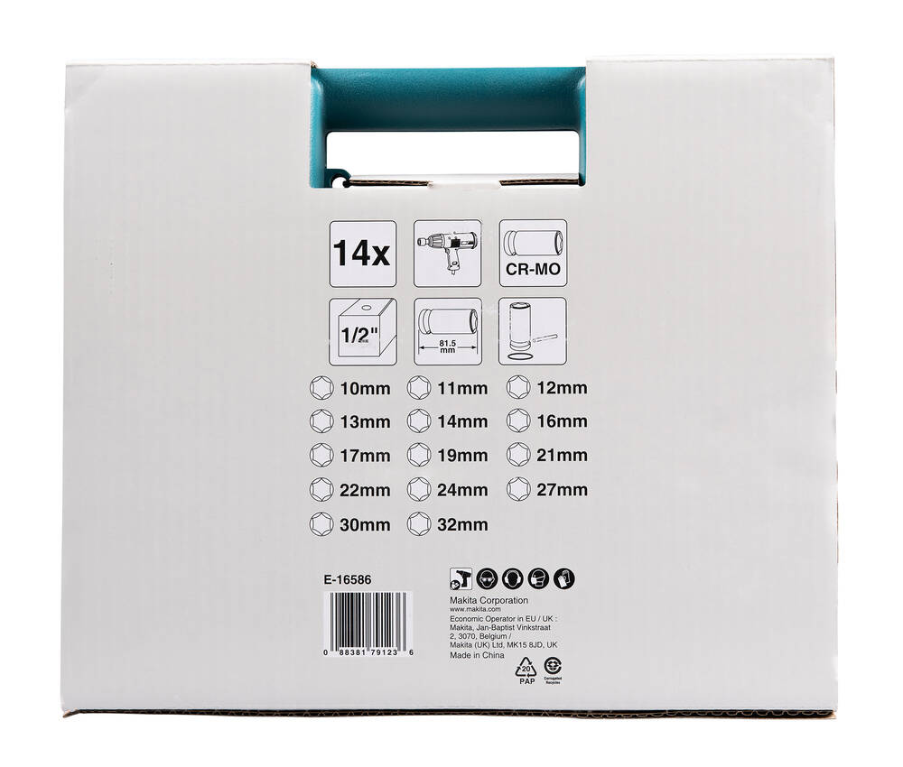 Makita Schlagnuss-Set 1/2 » E-16586 « IMPACT BLACK 14-tlg im Koffer