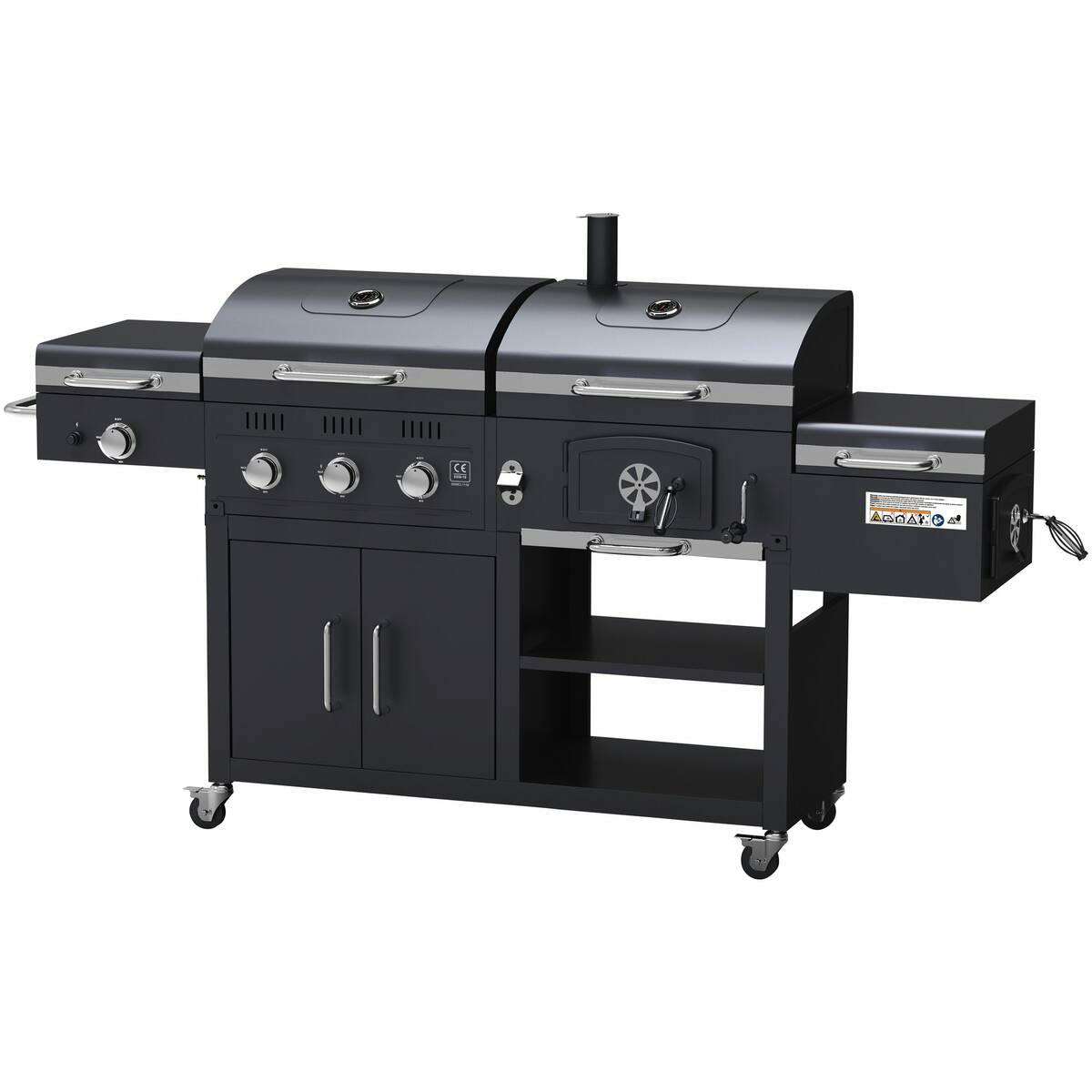 Mr. Gardener Holzkohle- und Gasgrill » Ottawa All-in-One « 3-in-1 BBQ