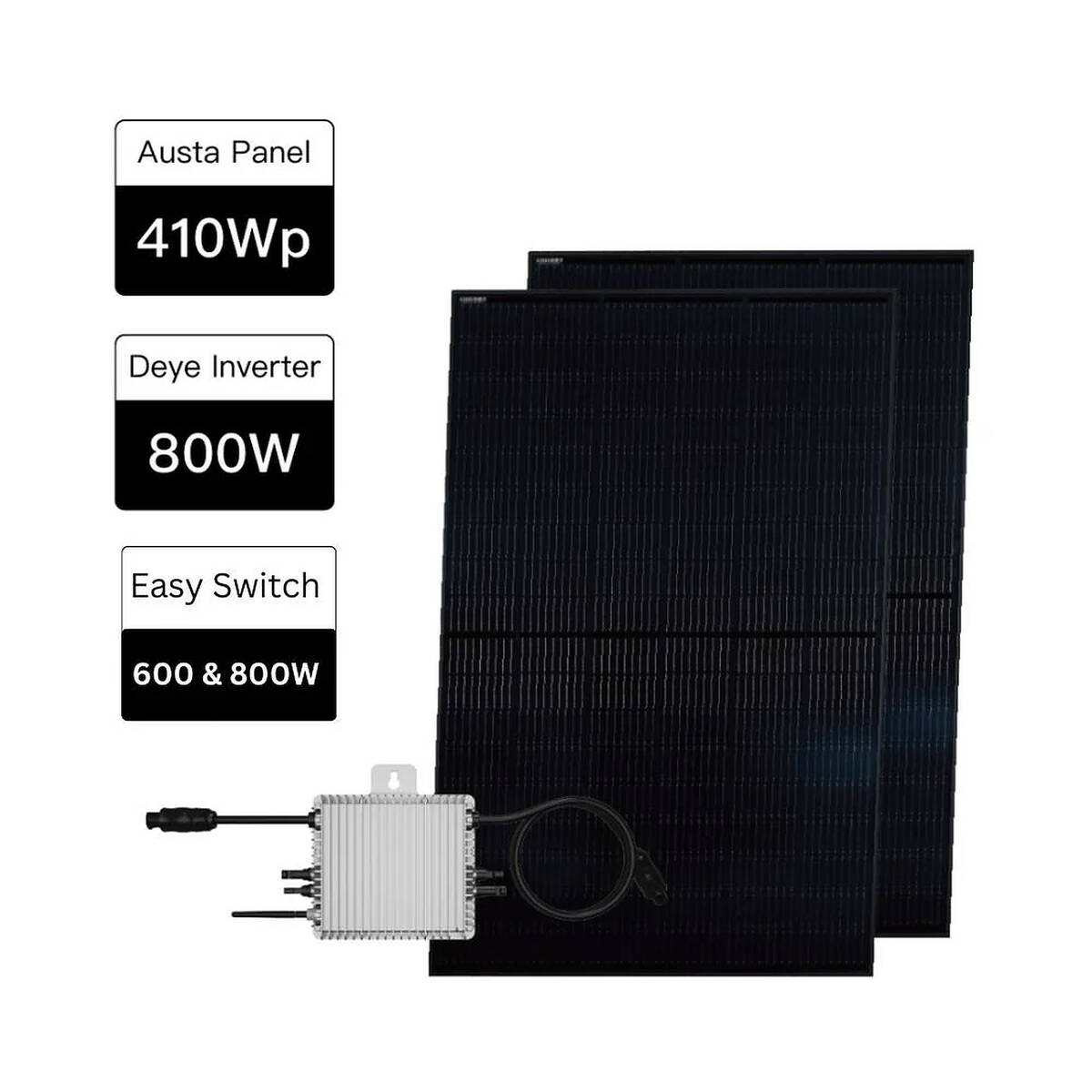 DRBO Greenenergy Balkonkraftwerk » Easy Switch 600W-800W « Komplettset