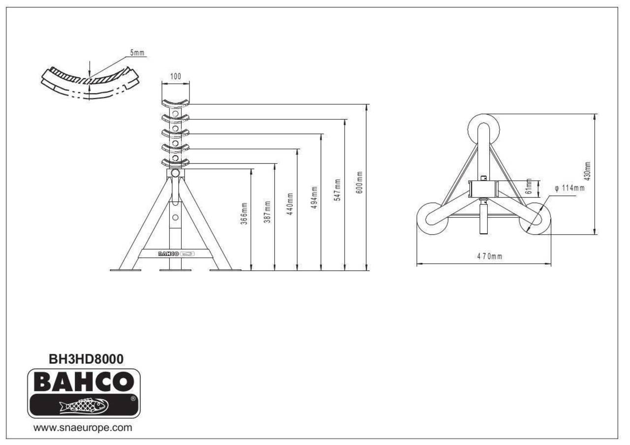 Bahco Schwerlast-Unterstellbock BH3HD8000 - 8 Tonnen Tragfähigkeit