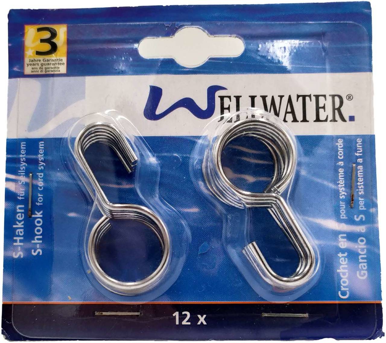 Wellwater S-Haken für Seilsystem, Chromefarbig, 12 Stück, Kleine Wolke