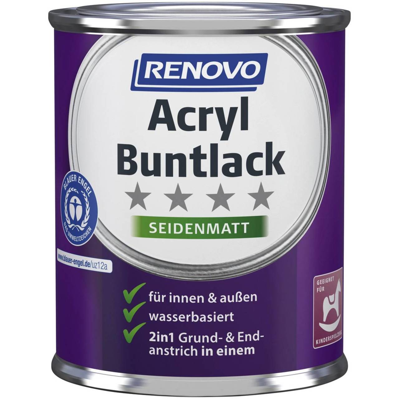 RENOVO Acryl Buntlack » Weiß « seidenmatt - 750 ml