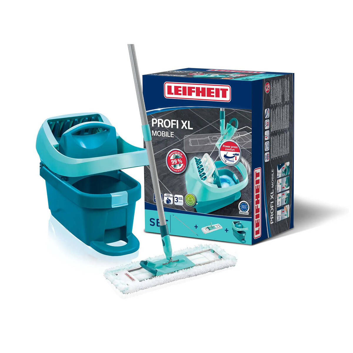 Leifheit Set Wischtuchpresse » Profi XL « mit Rollen und Bodenwischer