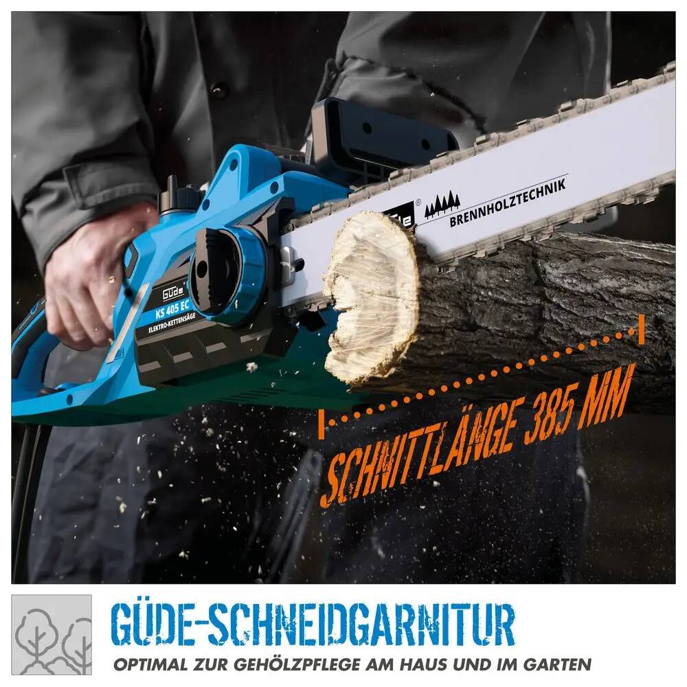 Güde Elektro Kettensäge » KS 405 EC « 2400 W, 13 m/s, Öltankanzeige